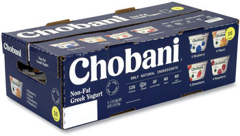 Chobani® Greek Yogurt Variety Pack, Assorted Flavors, 5.3 oz Cup, 16 Cups/Box, Free Delivery in 1-4 Business Days