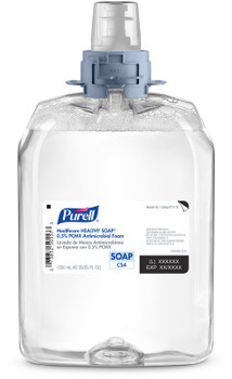 PURELL® Healthcare HEALTHY SOAP® 0.5% PCMX Antimicrobial Foam Soap for CS4 Dispensers. 1250 mL. Floral scent. 4 Refills/Case.