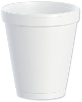 Foam Cup.  8 oz.  White Color.  25 Cups/Sleeve, 40 Sleeves/Case, 1,000 Cups/Case.