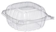 ClearSeal® Hinged Lid Containers.  5" Sandwich Container.  5-1/4" L x 5-3/8" W x 2-5/8" H.  13.8 oz. Capacity.  Clear.  125 Containers/Bag.