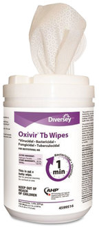 Diversey™ Oxivir® TB Disinfectant Wipes, 6" x 7", White, 160/Canister, 12 Canisters/Case.