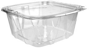 Tamper-Resistant/Evident Container with Flat Lid, 64 oz. Clear, 200/Case.