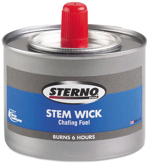 Sterno Chafing Fuel Can With Stem Wick, Methanol,1.89g, Six-Hour Burn, 24/Case.