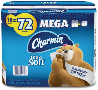 Charmin Ultra Soft Bathroom Tissue, Septic Safe, 2-Ply, White, 4 x 3.92, 264 Sheets/Roll, 18 Rolls/Case.