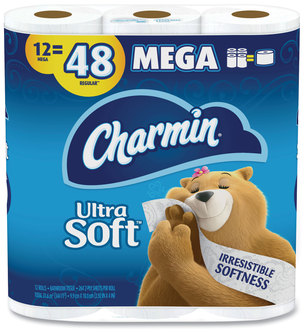 Charmin Ultra Soft Bathroom Tissue, Septic Safe, 2-Ply, White, 4 x 3.92, 264 Sheets/Roll, 12 Rolls/Pack, 4 Packs/Case.