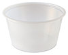 A Picture of product 106-811 Fabri-Kal® Polystyrene Portion Cup.  2.0 oz. Translucent, 250 Cups/Sleeve, 2,500 Cups/Case.