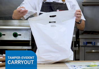 Fast Take® Tamper-Evident Carryout Bag (Unprinted). 24" x 20" + 11" Bottom + 3-1/2" Lip, 1.75 Mil, 250 Bags/Case.