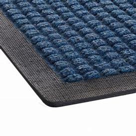 Super-Soaker™ Scraper/Wiper Floor Mat with Rubber Edging. 4 X 6 ft. Blue.