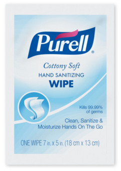 PURELL® Cottony Soft Hand Sanitizing Wipes. 7 X 5 in. 1000 Individually-Packed Wipes/Case.