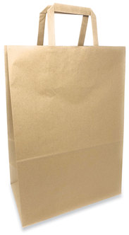 Kraft Paper Bags, 1/6th BBL 12 x 7 x 17, Natural, 300/Bundle