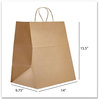 A Picture of product PTE-NK141015 Kraft Paper Bags, Super Royal, 14 x 9.75 x 15.5, Natural, 200/Case