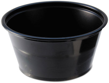Fabri-Kal® Polystyrene Portion Cup. 3.25 oz. Black, 125 Cups/Sleeve, 20 Sleeves/Case.