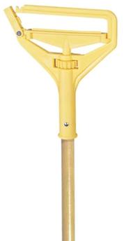 Wet Mop Handle.  Metal Stirrup.  1-1/8" x 54" Fiberglass Handle.  For use with narrow band mop heads.
