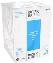 GP PRO Pacific Blue Select™ A300 1/4 Fold Disposable Patient Care Washcloths. White. 1320/case.