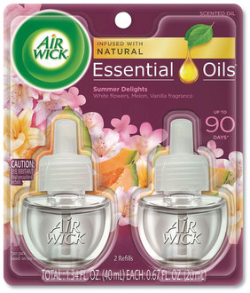 Air Wick® Life Scents™ Scented Oil Refills,  Summer Delights, 0.67 oz, 2/Pack, 6 Pack/Ctn