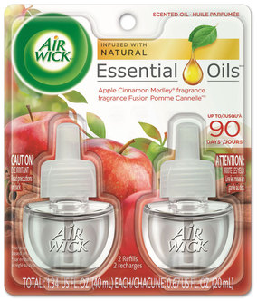 Air Wick® Scented Oil Refill,  Warming - Apple Cinnamon Medley,0.67oz, Orange, 2/PK 6 PK/CT