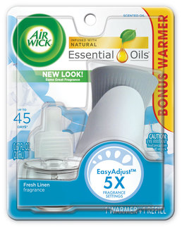 Air Wick® Scented Oil Starter Kit, Fresh Linen, 0.67 oz, 6 Packs/Case