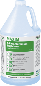 A-Plus Aluminum Brightener. 1 Gallon Size, 4 Gallons/Case.