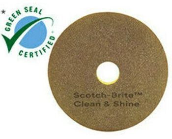 Scotch-Brite™ Clean & Shine Pads. 14 in. Brown and Yellow. 5/case.