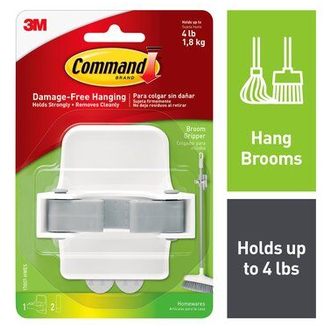 Command™ Broom Gripper 17007-HWES, 1 Gripper/Pack, 2 Packs/Bag.