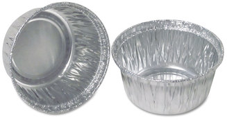 Durable Packaging Aluminum Round Containers, 3" Dia., 4 oz Cup, 1000/Carton