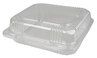 A Picture of product DPK-PXT880 Durable Packaging Plastic Clear Hinged Containers, 8 x 8, 50 oz, Clear, 250/Carton