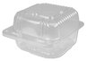 A Picture of product DPK-PXT11600 Durable Packaging Plastic Clear Hinged Containers, 6 x 6, 21 oz, Clear, 500/Carton