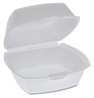 A Picture of product 217-100 Conventional Foam Hinged Lid Containers. White Small Square Sandwich. 5-1/8" x 5-1/8" x 2-1/2".