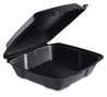 A Picture of product DCC-90HTB1R Dart® Insulated Foam Hinged Lid Containers, 1-Compartment, 9 x 9.4 x 3, Black, 200/Case.