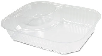 Dart® ClearPac® Nacho Tray, 2-Compartments,  3.3 oz, 6.2 x 6.2 x 1.6, Clear, 500/Case