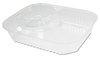 A Picture of product DCC-C68NT2 Dart® ClearPac® Nacho Tray, 2-Compartments,  3.3 oz, 6.2 x 6.2 x 1.6, Clear, 500/Case