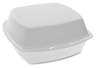 A Picture of product 217-106 Conventional Foam Hinged Lid Containers. White Medium Square Sandwich. 6" x 6" x 3".  500/Case