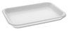 A Picture of product PCT-0TF100200000 Pactiv Foam Supermarket Tray, #2, 8.2" x 5.7" x 0.91", White, 500/Carton