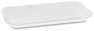 Pactiv #17 Polystyrene Foam Supermarket Trays. 8.3 X 4.8 X 0.65 in. White. 1000/case.