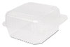 A Picture of product 329-501 StayLock® Square Hinged Lid Containers. 6.1 X 6.5 X 3.3 in. Clear. 500 count.