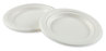 A Picture of product BWK-PLATEWF6 Boardwalk® Bagasse Dinnerware Plates. 6 in. White. 1,000/Carton.