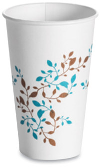 Huhtamaki Single Wall Hot Cups 16 oz, Vine, 1,000/Carton
