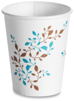 Huhtamaki Single Wall Hot Cups, 8 oz, Vine, 1,000/Carton