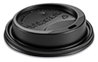 A Picture of product HUH-89451 Huhtamaki Hot Cup Lids, Fits 10-24 oz Hot Cups, Dome Sipper, Black, 1,000/Carton