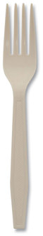Pactiv EarthChoice® PSM Cutlery, Heavyweight, Fork, 6.88", Tan, 1,000/Carton