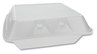 A Picture of product 971-835 SmartLock Vented Foam Hinged Lid Containers, , 9 x 9.25 x 3.25, 3-Compartment, White, 150/Carton