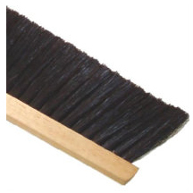 16" Black Plastic Floor Brush - Wood Block, 12/Case