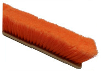18" Flagged Orange Floor Brush - Plastic Block, 12/Case