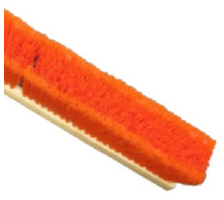 18" Flagged Orange Border / Stiff Orange Center Plastic Blk Floor Brush, 12/Case