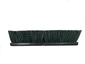 18" Green Plastic Garage Brush - Black Plastic Block, 12/Case