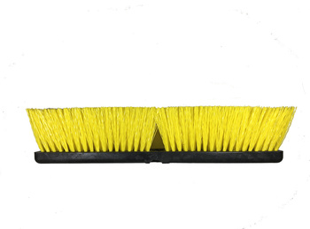 18" Yellow Plastic Garage Brush - Black Plastic Block, 12/Case