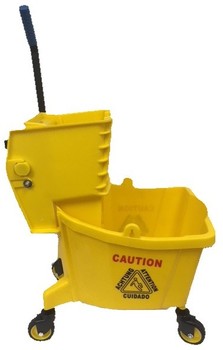 26 Liter Mop Bucket & Side Press Wringer YELLOW
