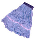 Small Blue Blended Looped Wet Mop, 12/Case