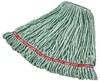 A Picture of product RCP-A212GRE Rubbermaid® Commercial Web Foot® Shrinkless® Wet Mop, 20 oz, 1" Headband, Cotton/Synthetic, Green, Medium
