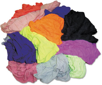 HOSPECO® New Colored Knit Polo T-Shirt Rags, Assorted Colors, 10 Pounds/Bag
